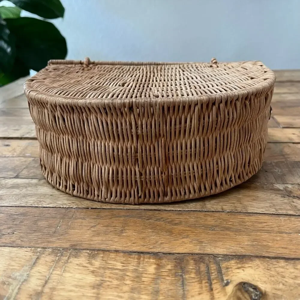 Half Moon Rattan Wicker Bag 9